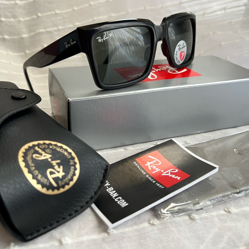 Ray-Ban NWB Inverness Black Green Polar Unisex sunglasses